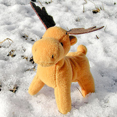 Image showing Deer in snow greeting card