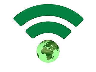 Image showing Green WiFi symbol