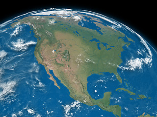 Image showing North America on blue Earth