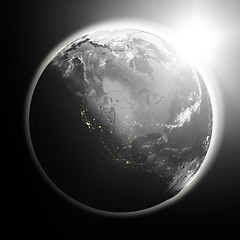 Image showing Sunrise over North America