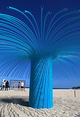 Image showing Sculpture by the Sea exhibit at Bondi, Australia