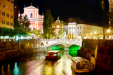 Image showing Ljubljana at night