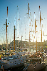 Image showing Luxury yachts in Barcelona