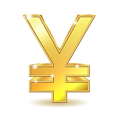 Image showing Golden Yen Sign