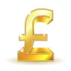 Image showing Gold sign pound currency.