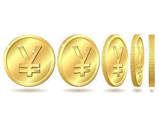 Image showing Golden coin with yen sign