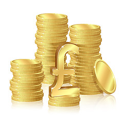 Image showing Stacks of gold coins