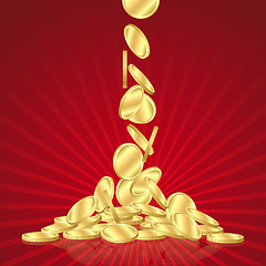 Image showing Falling gold coins