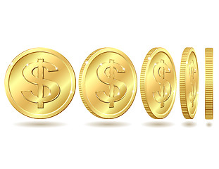 Image showing golden coin with dollar sign