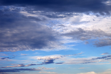 Image showing Sky with clouds in nice summer evening