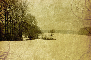 Image showing winter motif with added swirls