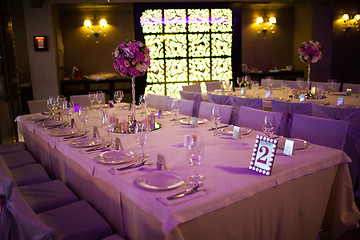 Image showing Celebratory tables in the banquet hall