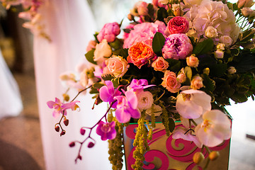 Image showing floral wedding arch