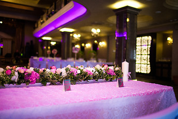 Image showing Celebratory tables in the banquet hall