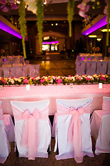 Image showing Celebratory tables in the banquet hall