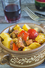 Image showing Spanish stew with chorizo sausage