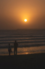 Image showing sunset on the beach