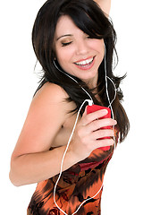 Image showing Woman enjoying music