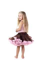 Image showing Little girl in studio in skirt
