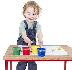 Image showing child with finger paint
