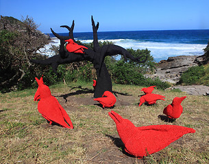 Image showing Sculpture by the Sea exhibit at Bondi Australia