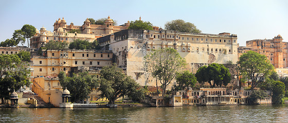 Image showing palace and lake in Udaipur India