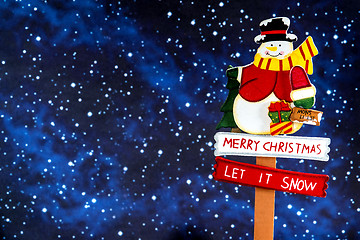 Image showing Santa Claus at night with starry sky