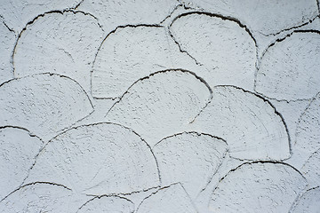 Image showing White wall of concrete with structured plaster