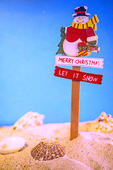 Image showing Santa Claus on a beach