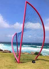 Image showing Sculpture by the Sea exhibit at Bondi Australia