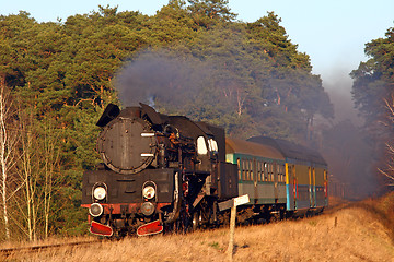 Image showing Old retro steam train