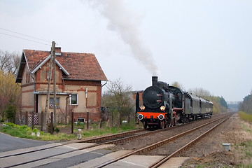 Image showing Old retro steam train