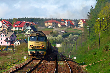 Image showing Freight diesel train