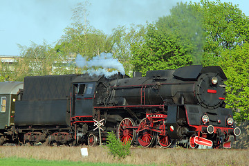 Image showing Old retro steam train