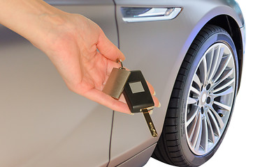 Image showing Elegant woman's hand holding car keys