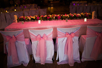 Image showing Celebratory tables in the banquet hall