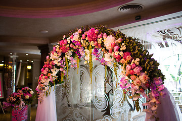 Image showing floral wedding arch