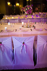 Image showing Celebratory tables in the banquet hall