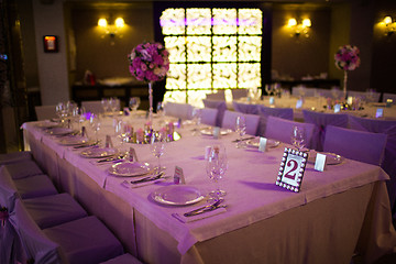 Image showing Celebratory tables in the banquet hall