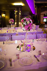 Image showing Celebratory tables in the banquet hall