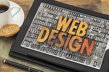 Image showing web design on digital tablet