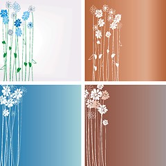 Image showing Design with flowers on a color background