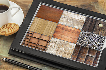 Image showing wood texture on digital tablet