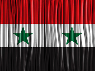 Image showing Syria Flag Wave Fabric Texture Background