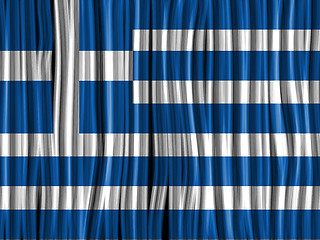 Image showing Greece Flag Wave Fabric Texture Background