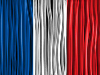 Image showing France Flag Wave Fabric Texture Background