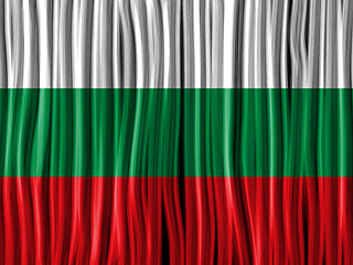 Image showing Bulgaria Flag Wave Fabric Texture Background