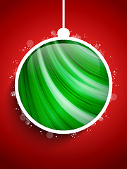 Image showing Merry Christmas Happy New Year Ball on Red Background