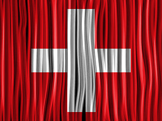 Image showing Switzerland Flag Wave Fabric Texture Background