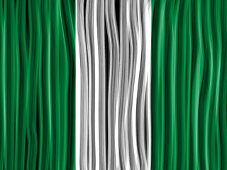 Image showing Nigeria Flag Wave Fabric Texture Background